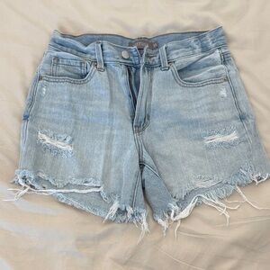Just USA Frayed Light Blue Jean Shorts